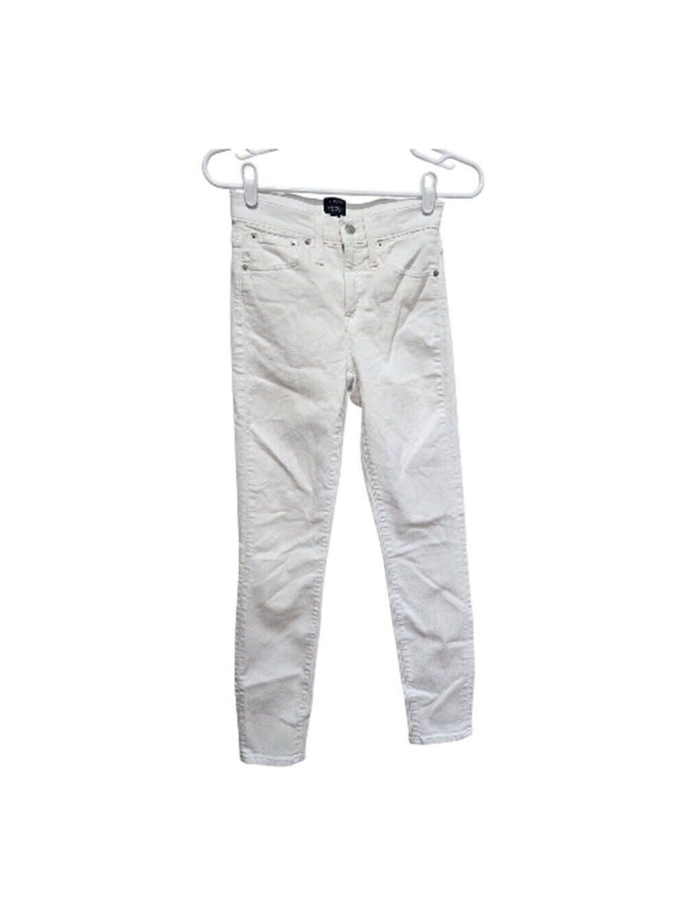 J.Crew Toothpick Skinny Jeans White Stretch Mid Rise Size 25